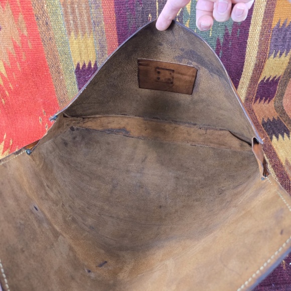 Vintage HARTMANN Belting Leather Envelope Document Case Portfolio Brass Lock/Key - Picture 9 of 13